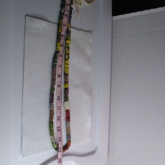 Ceramic African Trading Bead Necklace Upper Voltra few damaged beads see pic - Picture 11 of 11